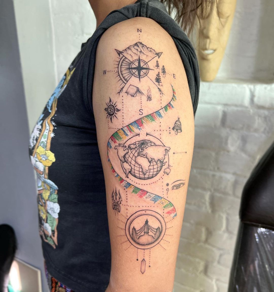 French Artists Illustrative Tattoos Depict Travel Memories