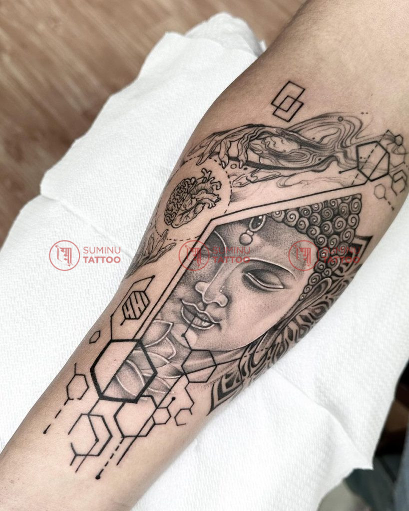 Buddha, Geometric Tattoo by Sumina Shrestha