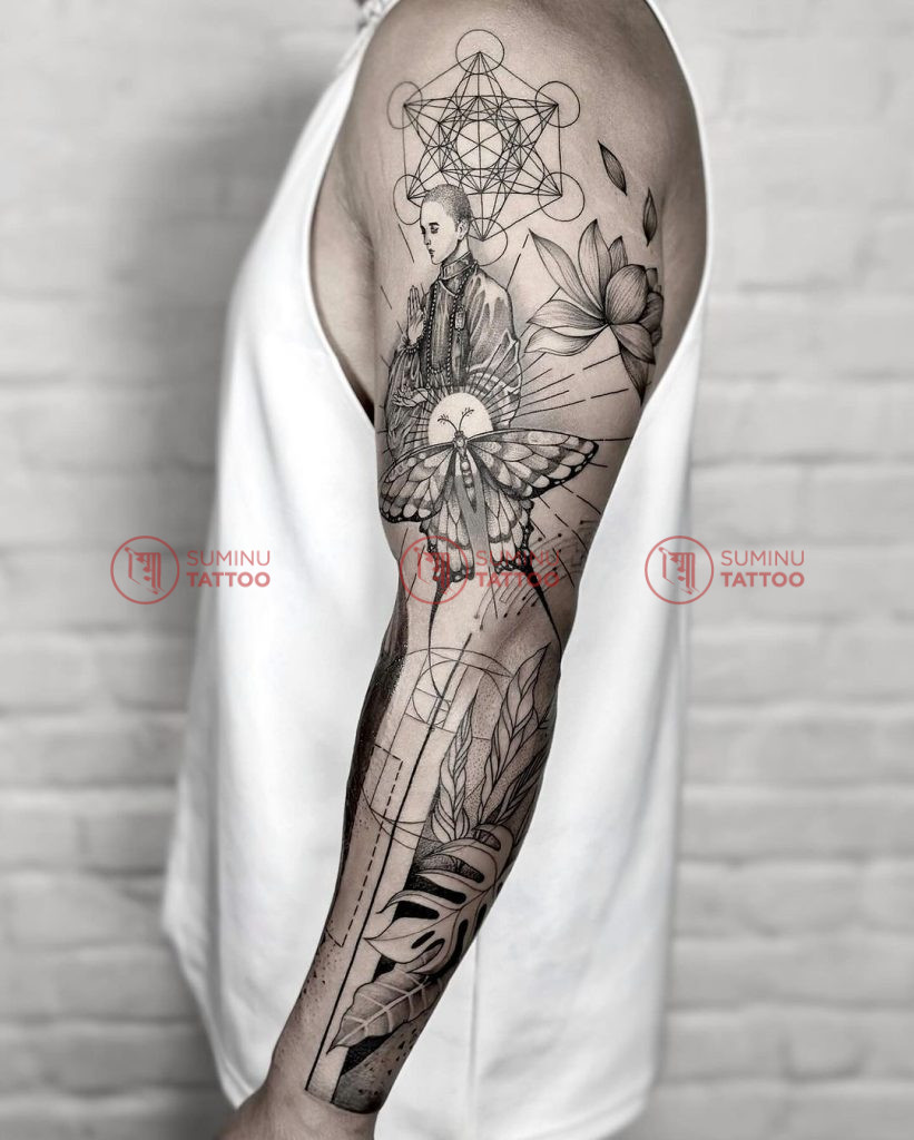 full sleeve creative tattoo design sumina shrestha